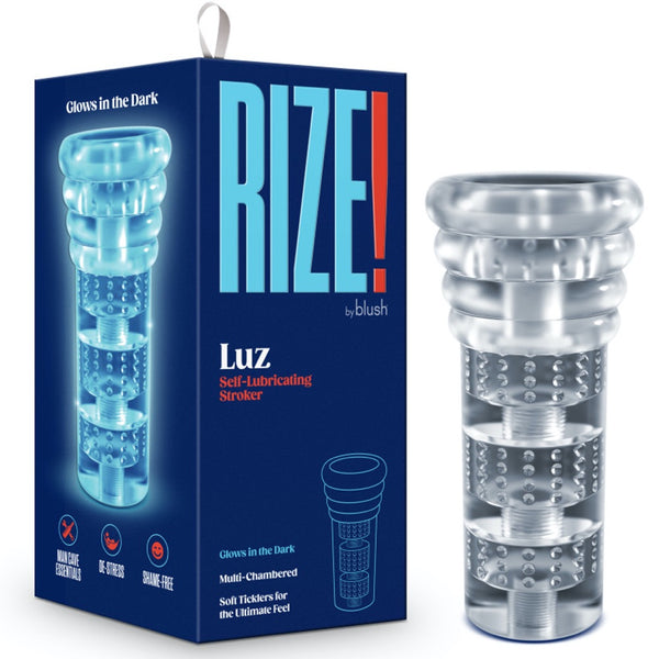 Blush Novelties Rize Luz Glow in the Dark Self-Lubricating Stroker - Extreme Toyz Singapore - https://extremetoyz.com.sg - Sex Toys and Lingerie Online Store - Bondage Gear / Vibrators / Electrosex Toys / Wireless Remote Control Vibes / Sexy Lingerie and Role Play / BDSM / Dungeon Furnitures / Dildos and Strap Ons  / Anal and Prostate Massagers / Anal Douche and Cleaning Aide / Delay Sprays and Gels / Lubricants and more...