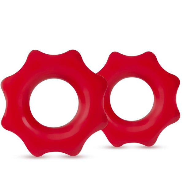 Blush Novelties Stay Hard Nutz Cock Rings - Red - Extreme Toyz Singapore - https://extremetoyz.com.sg - Sex Toys and Lingerie Online Store - Bondage Gear / Vibrators / Electrosex Toys / Wireless Remote Control Vibes / Sexy Lingerie and Role Play / BDSM / Dungeon Furnitures / Dildos and Strap Ons &nbsp;/ Anal and Prostate Massagers / Anal Douche and Cleaning Aide / Delay Sprays and Gels / Lubricants and more...