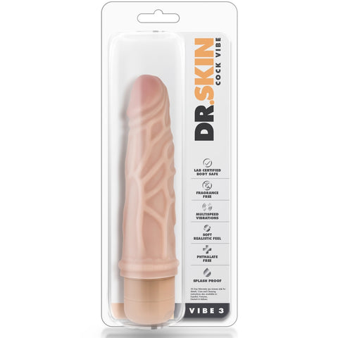 Dr. Skin Cock Vibe 3 - 7.25" Vibrating Cock