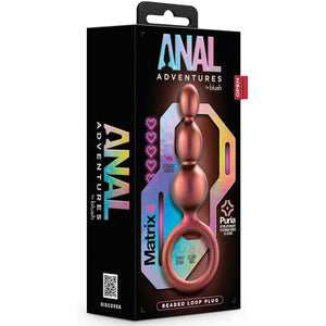 Anal Adventures Matrix Beaded Loop Platinum-Cured Silicone Plug - Copper