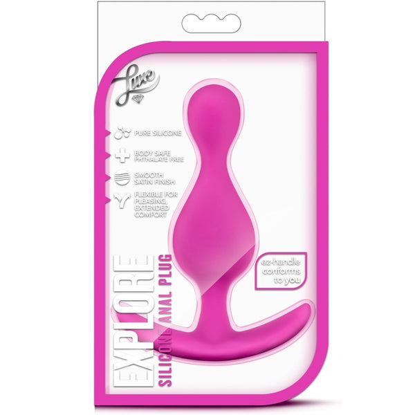 Luxe Explore Platinum-Cured Silicone Anal Plug - Fuchsia