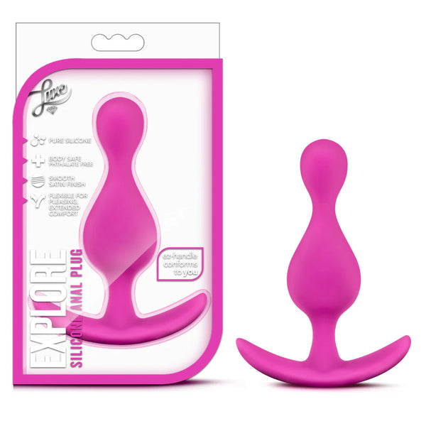 Luxe Explore Platinum-Cured Silicone Anal Plug - Fuchsia