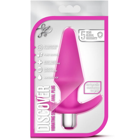 Luxe Discover Vibrating Platinum-Cured Silicone Anal Plug - Pink