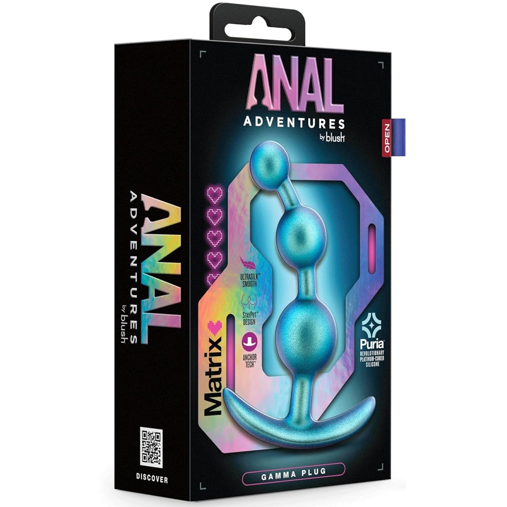 Anal Adventures Matrix The Gamma Platinum-Cured Silicone Plug - Neptune Teal