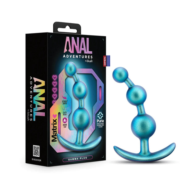 Anal Adventures Matrix The Gamma Platinum-Cured Silicone Plug - Neptune Teal