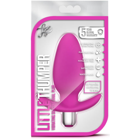 Luxe Little Thumper Vibrating Platinum-Cured Silicone Anal Plug - Fuchsia