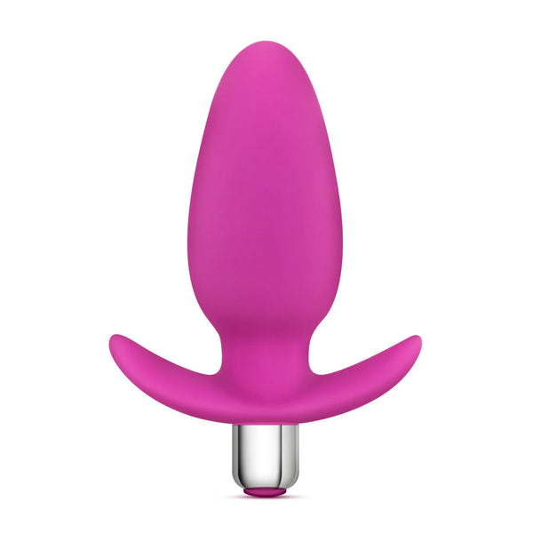 Luxe Little Thumper Vibrating Platinum-Cured Silicone Anal Plug - Fuchsia