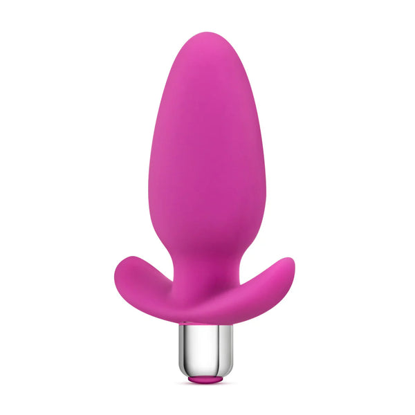 Luxe Little Thumper Vibrating Platinum-Cured Silicone Anal Plug - Fuchsia