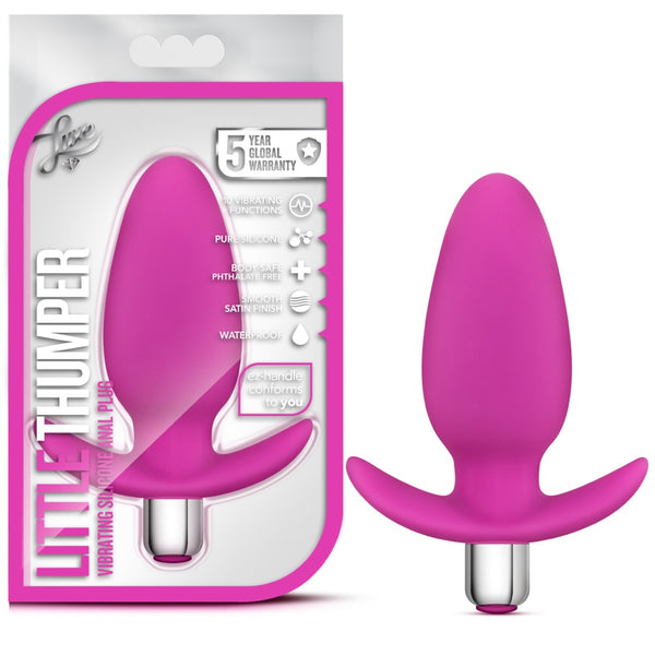 Luxe Little Thumper Vibrating Platinum-Cured Silicone Anal Plug - Fuchsia