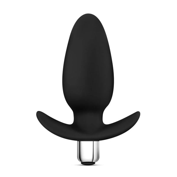 Luxe Little Thumper Vibrating Platinum-Cured Silicone Anal Plug - Black