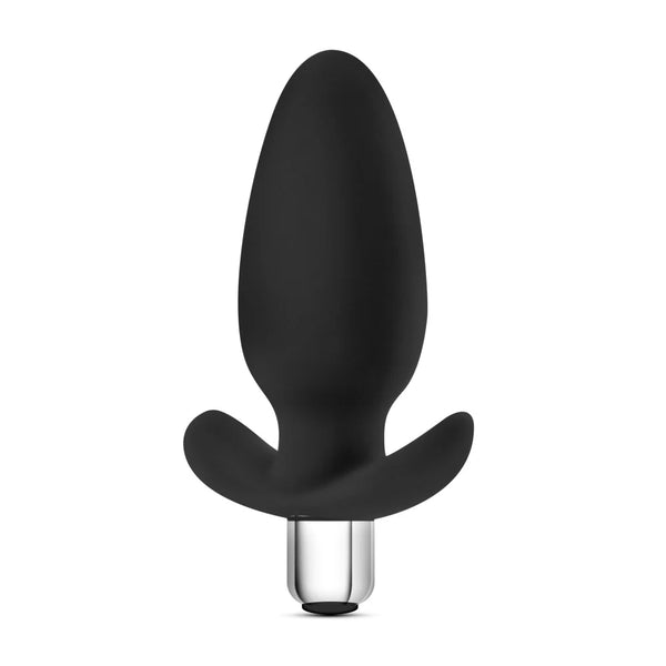 Luxe Little Thumper Vibrating Platinum-Cured Silicone Anal Plug - Black