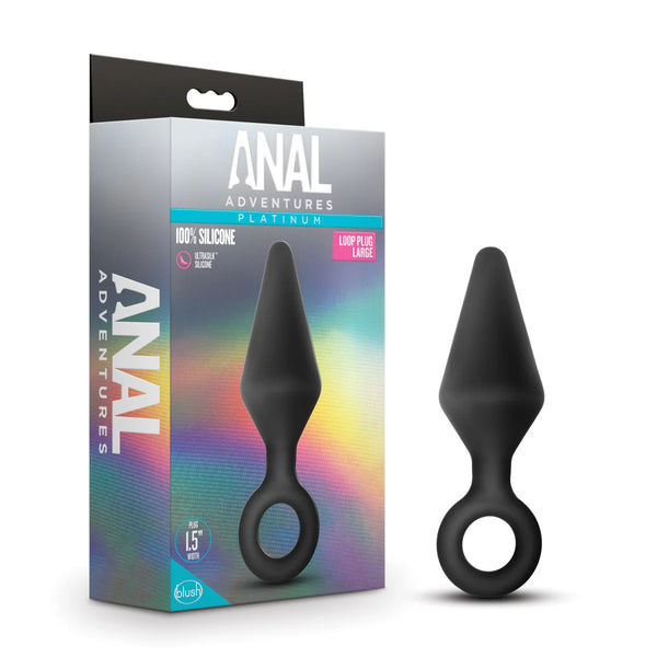 Anal Adventures Platinum 5.25" Loop Silicone Anal Plug - Large