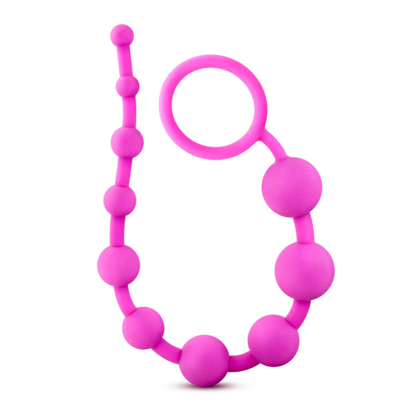 Luxe Platinum-Cured Silicone Anal Beads - Fuchsia