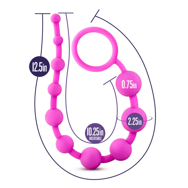 Luxe Platinum-Cured Silicone Anal Beads - Fuchsia