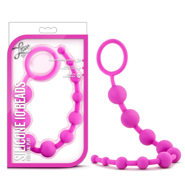 Luxe Platinum-Cured Silicone Anal Beads - Fuchsia