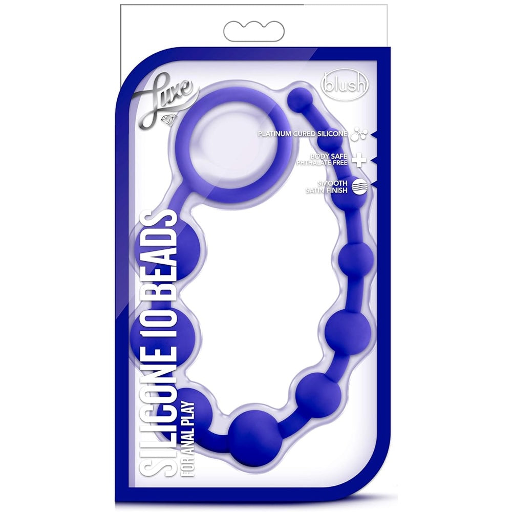 Luxe Platinum-Cured Silicone Anal Beads - Indigo