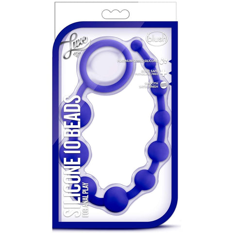 Luxe Platinum-Cured Silicone Anal Beads - Indigo