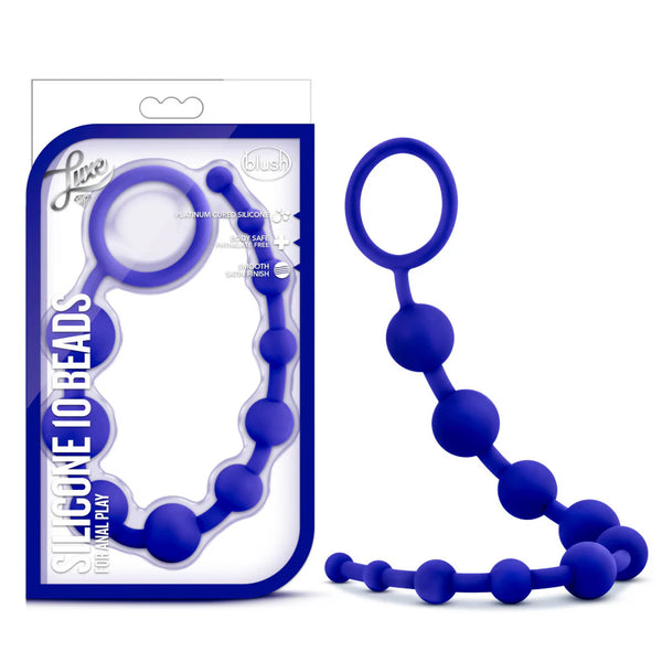 Luxe Platinum-Cured Silicone Anal Beads - Indigo