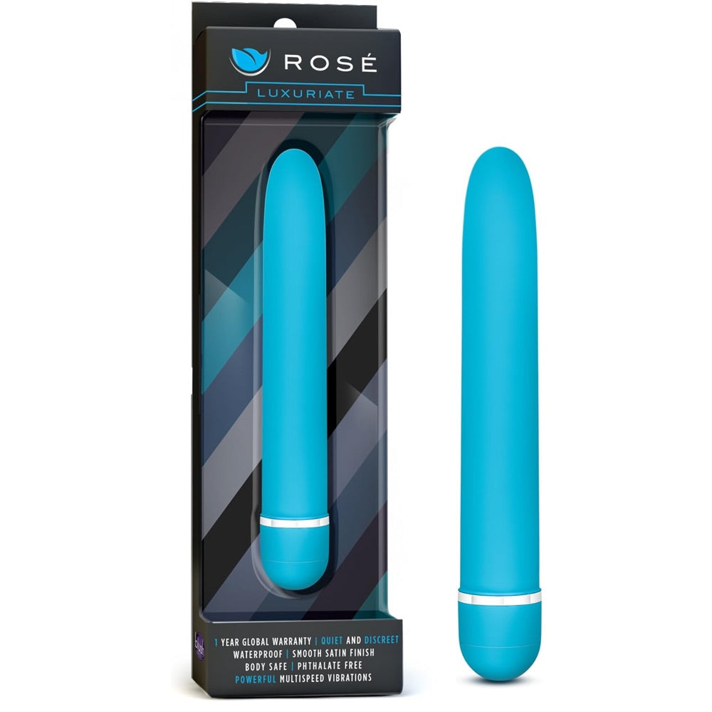 Rose Luxuriate 7" Vibrator - Blue