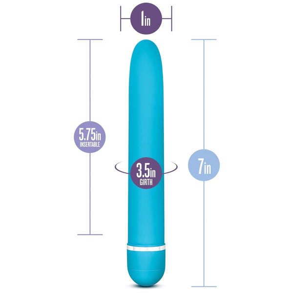 Rose Luxuriate 7" Vibrator - Blue