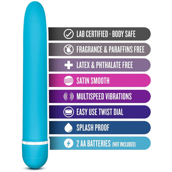 Rose Luxuriate 7" Vibrator - Blue