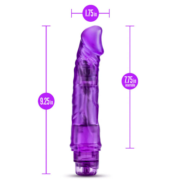 B Yours 9" Vibe 6 Vibrating Dildo - Purple