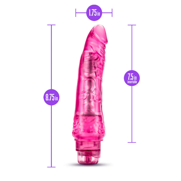 B Yours 8.5" Vibe 7 Vibrating Dildo - Pink