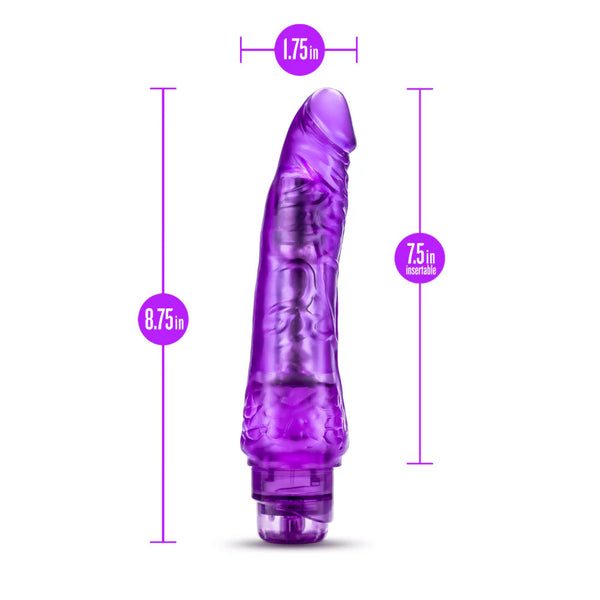 B Yours 8.5" Vibe 7 Vibrating Dildo - Purple