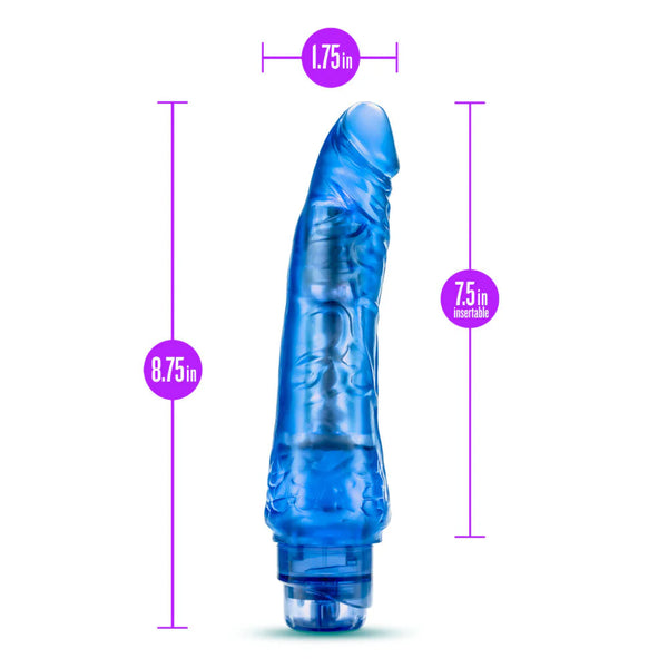 B Yours 8.5" Vibe 7 Vibrating Dildo - Blue