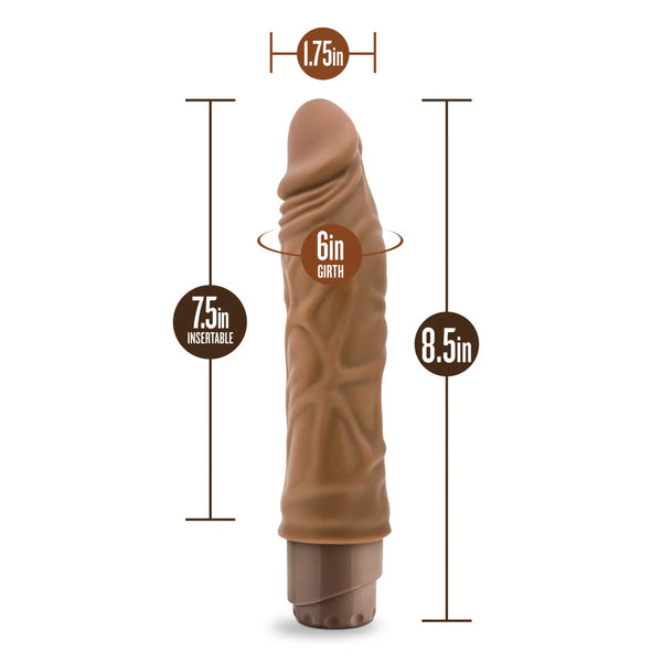 Dr. Skin Cock Vibe 10 - 8.5" Vibrating Cock - Mocha