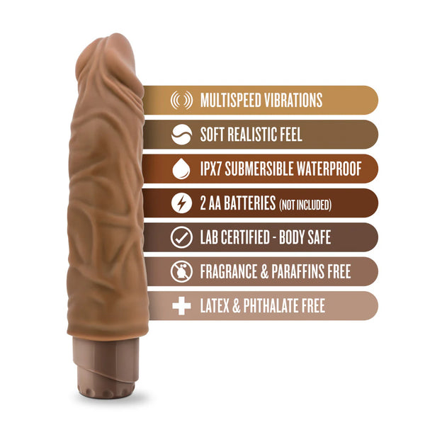 Dr. Skin Cock Vibe 10 - 8.5" Vibrating Cock - Mocha
