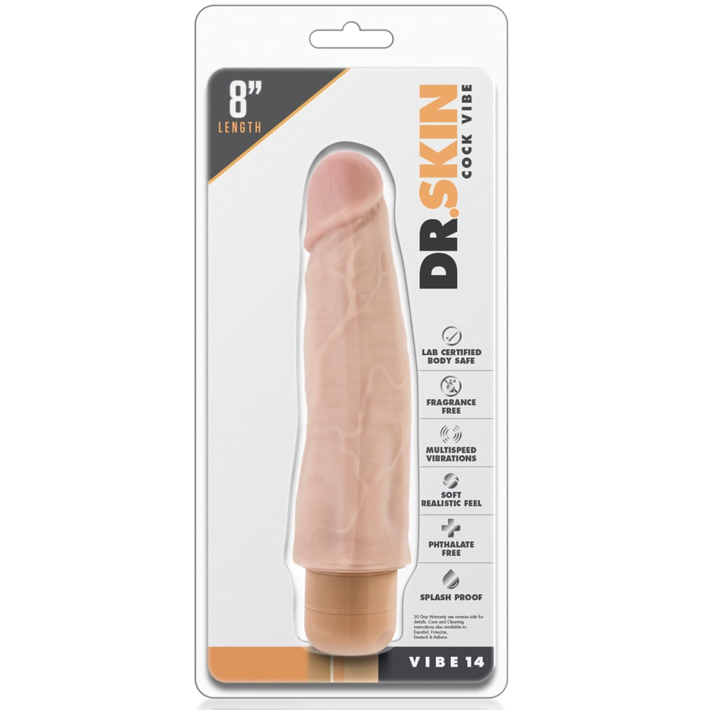 Dr. Skin Cock Vibe 14 - 8" Vibrating Cock