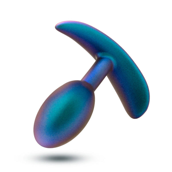 Anal Adventures Matrix The Nebula Platinum-Cured Silicone Vibrating Inner Ball Butt Plug - Lunar Blue