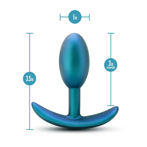 Anal Adventures Matrix The Nebula Platinum-Cured Silicone Vibrating Inner Ball Butt Plug - Lunar Blue