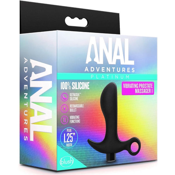 Anal Adventures Platinum Prostate Massager 01 Vibrating Rechargeable Silicone Anal Plug