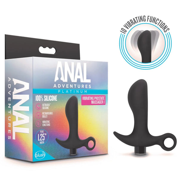 Anal Adventures Platinum Prostate Massager 01 Vibrating Rechargeable Silicone Anal Plug