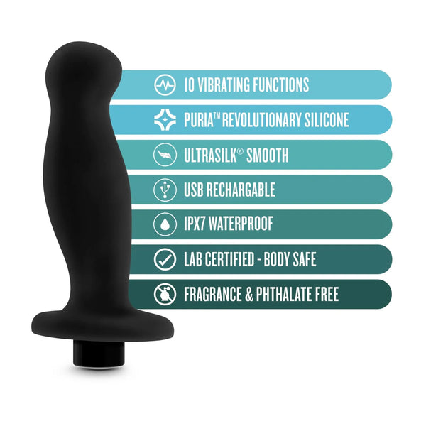 Anal Adventures Platinum Prostate Massager 02 Vibrating Rechargeable Silicone Anal Plug