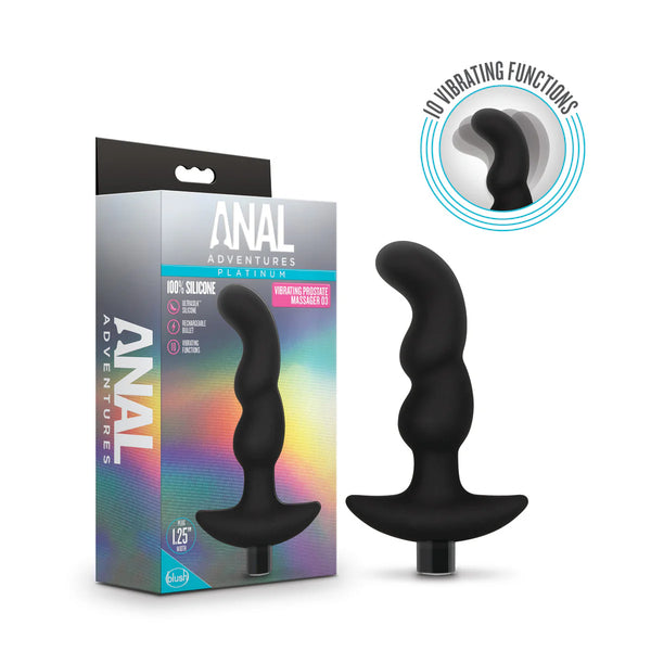 Anal Adventures Platinum Prostate Massager 03 Vibrating Rechargeable Silicone Anal Plug