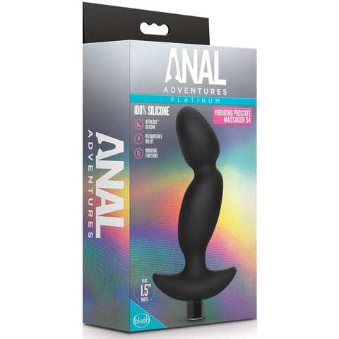 Anal Adventures Platinum Prostate Massager 04 Vibrating Rechargeable Silicone Anal Plug