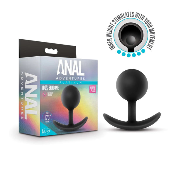 Anal Adventures Platinum 3.3" Vibra Silicone Vibrating Inner Ball Anal Plug