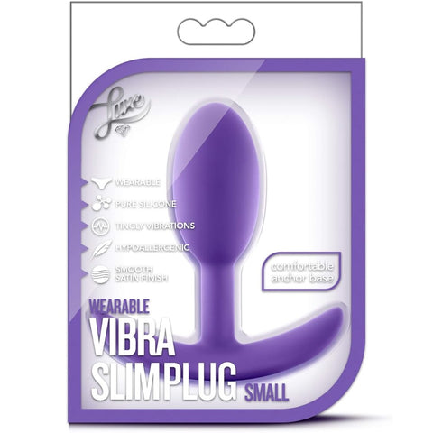 Luxe Wearable Vibra Slim Small Platinum-Cured Silicone Anal Plug - Purple