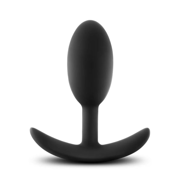 Luxe Wearable Vibra Slim Medium Platinum-Cured Silicone Anal Plug - Black