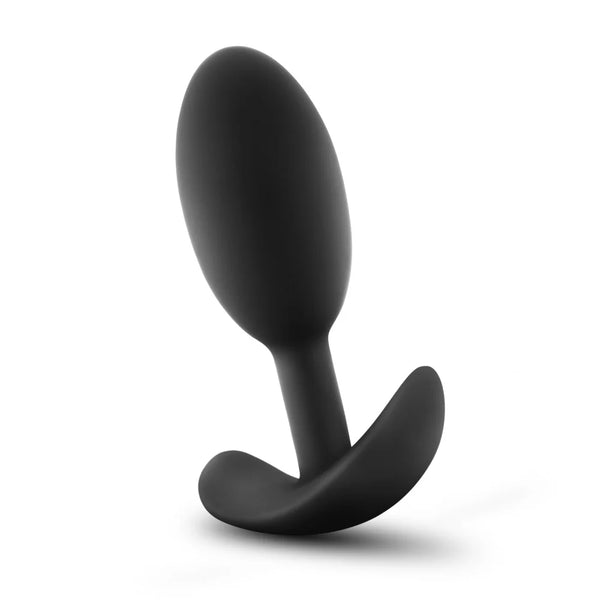 Luxe Wearable Vibra Slim Medium Platinum-Cured Silicone Anal Plug - Black