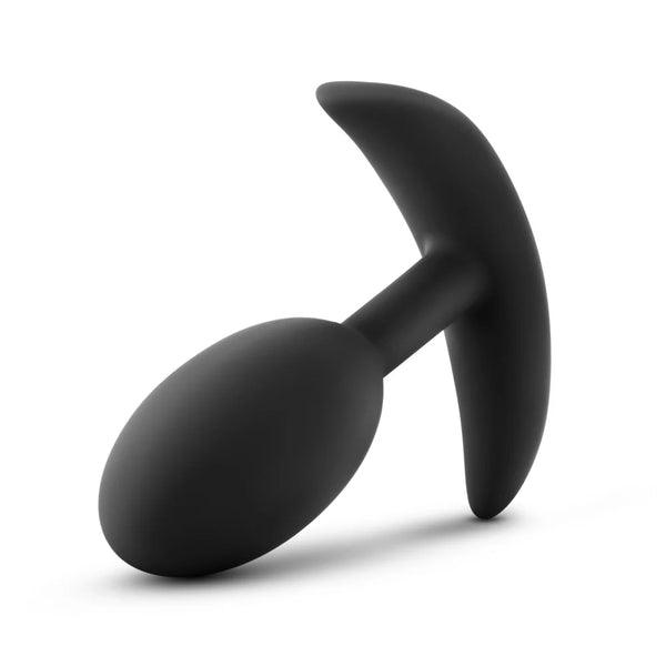 Luxe Wearable Vibra Slim Medium Platinum-Cured Silicone Anal Plug - Black