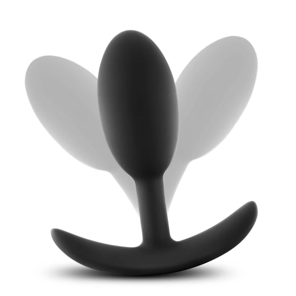 Luxe Wearable Vibra Slim Medium Platinum-Cured Silicone Anal Plug - Black