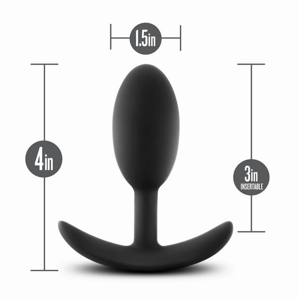 Anal Adventures Platinum 4" Vibra Slim Silicone Vibrating Inner Ball Anal Plug - Medium