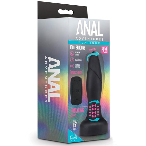 Anal Adventures Platinum Drive Vibrating Rechargeable Remote Control Silicone Anal Plug