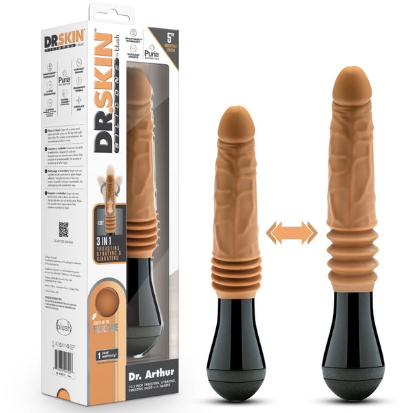 Dr. Skin Silicone Dr. Arthur Rechargeable Vibrating, Gyrating & Thrusting Dildo