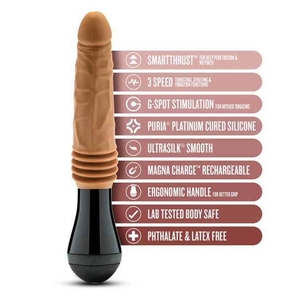 Dr. Skin Silicone Dr. Arthur Rechargeable Vibrating, Gyrating & Thrusting Dildo