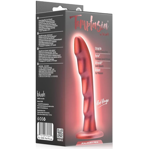 Temptasia Jealousy 7" Pegging Dildo - Red Rouge